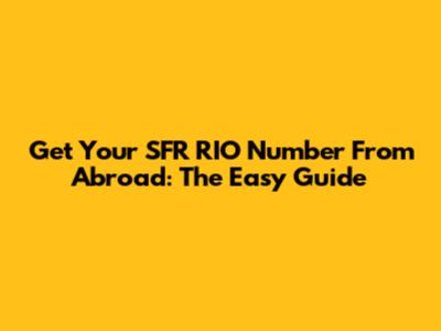 Get Your SFR RIO Number From Abroad: The Easy Guide