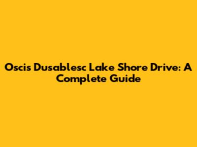 Oscis Dusablesc Lake Shore Drive: A Complete Guide